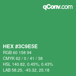 カラーコード: HEX #3C9E5E | qconv.com