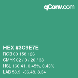 カラーコード: HEX #3C9E7E | qconv.com