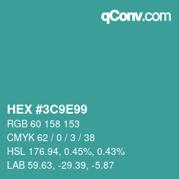 Color code: HEX #3C9E99 | qconv.com