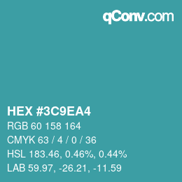 カラーコード: HEX #3C9EA4 | qconv.com