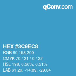 Color code: HEX #3C9EC8 | qconv.com