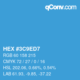 Color code: HEX #3C9ED7 | qconv.com