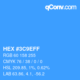 Color code: HEX #3C9EFF | qconv.com