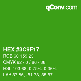 Color code: HEX #3C9F17 | qconv.com