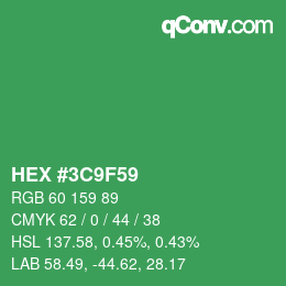 Color code: HEX #3C9F59 | qconv.com