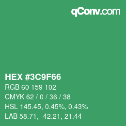 カラーコード: HEX #3C9F66 | qconv.com