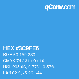 Color code: HEX #3C9FE6 | qconv.com