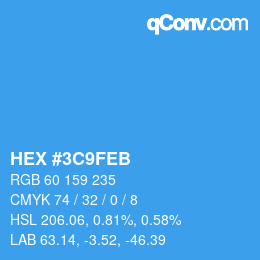Color code: HEX #3C9FEB | qconv.com