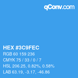 颜色代码: HEX #3C9FEC | qconv.com