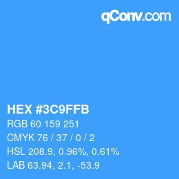 Color code: HEX #3C9FFB | qconv.com