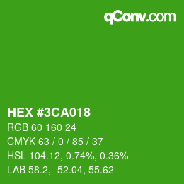颜色代码: HEX #3CA018 | qconv.com