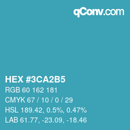カラーコード: HEX #3CA2B5 | qconv.com