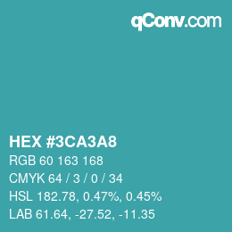 Color code: HEX #3CA3A8 | qconv.com