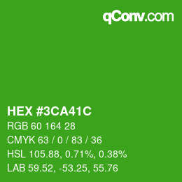 Color code: HEX #3CA41C | qconv.com