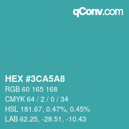 Color code: HEX #3CA5A8 | qconv.com