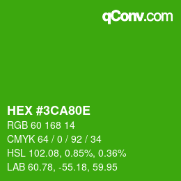 Color code: HEX #3CA80E | qconv.com