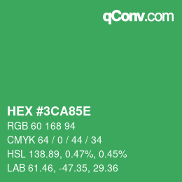 Color code: HEX #3CA85E | qconv.com