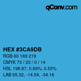 カラーコード: HEX #3CA9DB | qconv.com