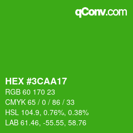 Color code: HEX #3CAA17 | qconv.com