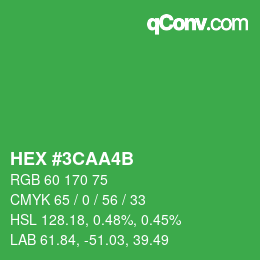 Color code: HEX #3CAA4B | qconv.com