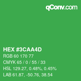 Color code: HEX #3CAA4D | qconv.com