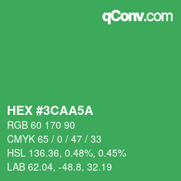 Color code: HEX #3CAA5A | qconv.com