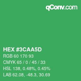 Color code: HEX #3CAA5D | qconv.com