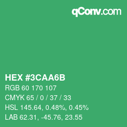 颜色代码: HEX #3CAA6B | qconv.com