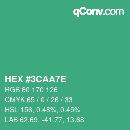 Farbcode: HEX #3CAA7E | qconv.com