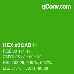 Color code: HEX #3CAB11 | qconv.com