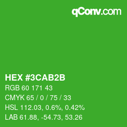 颜色代码: HEX #3CAB2B | qconv.com