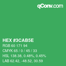 カラーコード: HEX #3CAB5E | qconv.com