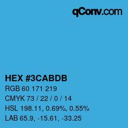 Color code: HEX #3CABDB | qconv.com