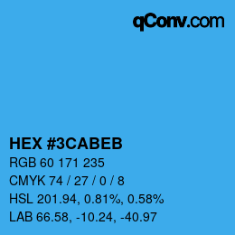 Color code: HEX #3CABEB | qconv.com