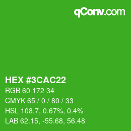 Color code: HEX #3CAC22 | qconv.com