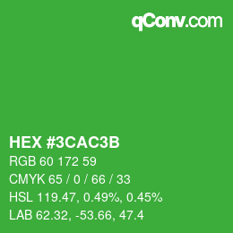 Color code: HEX #3CAC3B | qconv.com
