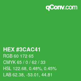 Color code: HEX #3CAC41 | qconv.com