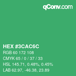 カラーコード: HEX #3CAC6C | qconv.com