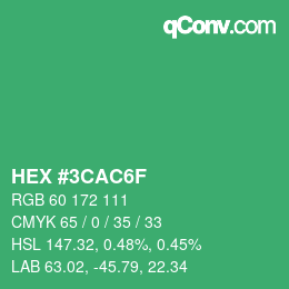 Color code: HEX #3CAC6F | qconv.com