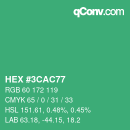 Color code: HEX #3CAC77 | qconv.com
