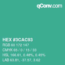 Color code: HEX #3CAC93 | qconv.com