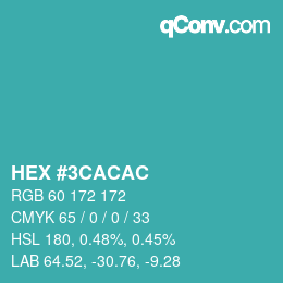 Color code: HEX #3CACAC | qconv.com