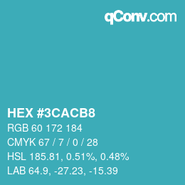 Color code: HEX #3CACB8 | qconv.com