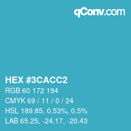 Color code: HEX #3CACC2 | qconv.com