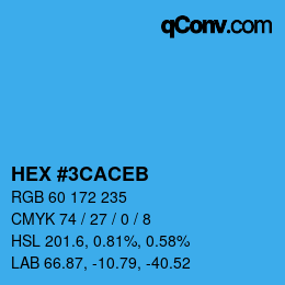 Color code: HEX #3CACEB | qconv.com