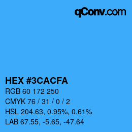 Color code: HEX #3CACFA | qconv.com