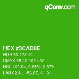 Color code: HEX #3CAD0E | qconv.com