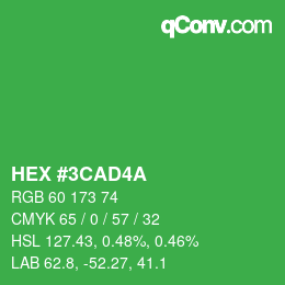 カラーコード: HEX #3CAD4A | qconv.com