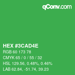 Color code: HEX #3CAD4E | qconv.com