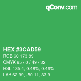 Color code: HEX #3CAD59 | qconv.com